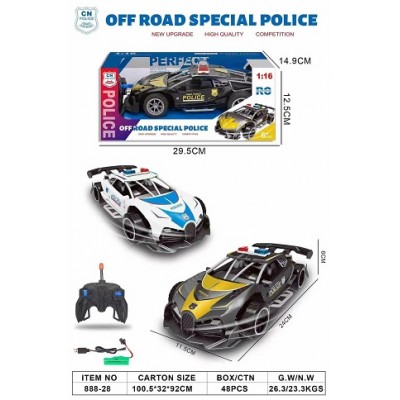 Машина 888-28 Поліція, р/у, акумулятор, USB-зарядка, в коробці