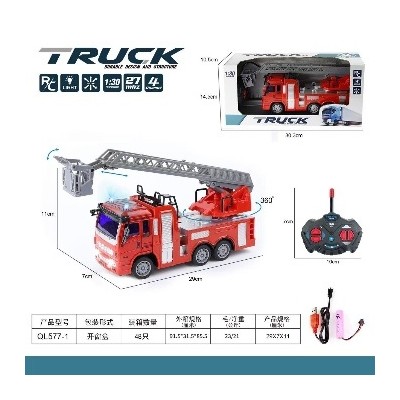 Машина QL 577-1 Пожежна, р/у, акумулятор, музика + світло, в коробці