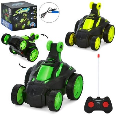 Машинка 219-219-8-9 розмір 13 см, р/у, акумулятор, USB-зарядне, трюкова, світло, музика, 2 кольори, в коробці