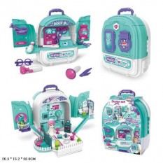 Набiр лiкаря 008-995A 3в1, 50,6-35,4-в30см, медичні інструменти, фігурка (розібрана) 9см, в чемодані, в картонній обгортці