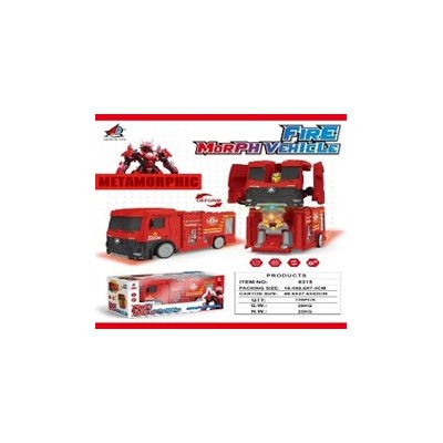 Трансформер 6315 Пожежна машина, музика, світло, їздить, на батарейках, в коробці