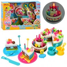 Продукти 35970 (10шт) солодощі, торт, на липучці, музика, світло, чайний сервіз на 2 особи, прикраси на торт, на бат-ці, в кор-ц