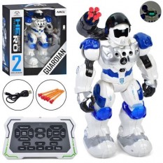 Робот 8088-8088 д/к (ІЧ), акумулятор, 31см, їздить, танцює, музика, звук, світло, програм, стріляе присосками, USB-зарядне, в ко