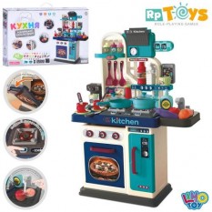 Кухня 008-969 А розмір 53-22-69 см, плита, мийка-ллється вода, звук, світло, посуд, продукти, 53 дет, на батарейках, в коробці