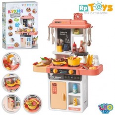 Кухня 889-298 LIMO TOY, розмір, 47-21-в68см, плита, мийка-ллється вода (механіч), звук, світло, посуда, продукти, 43дет, на бата