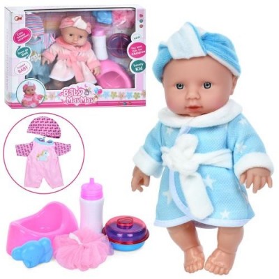 Пупс A 212-S зріст 23 см, вбрання, пляшечка, горшик, аксесуари, 2 види, в коробці