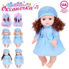 Лялька M 5057-2 I UA (24шт) Оксаночка, 33см, музика-звук (укр), пісня, рахує, гра у схованки,вірш, 2види /мікс кольорів, на бат(