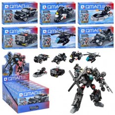 Конструктор Qman 41107 поліція, транспорт, від 108 дет, в коробці, 6в1 (робот), 6шт (6видів) в дисплее