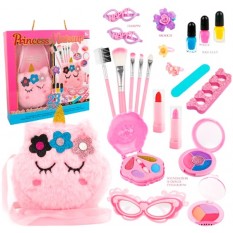 Косметика SR 24110 тіні, помада 2шт, лак 3шт, пилка, розділювач для пальців, пензлики, прикраси, окуляри, сумка, 23 предмети, в 