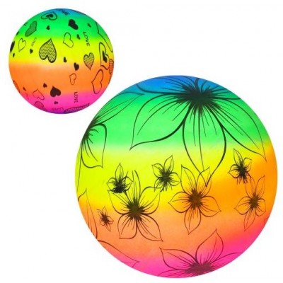 М'яч дитячий MS 3917 розмір 9 дюймів, веселка, ПВХ, 57-63г, 2види
