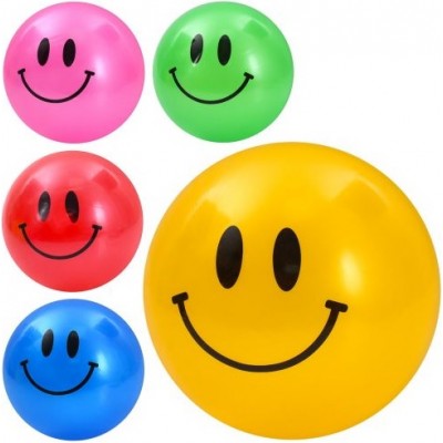 М'яч дитячий MS 4904 розмір 9 дюймів, 60г, смайл, 5 кольорів