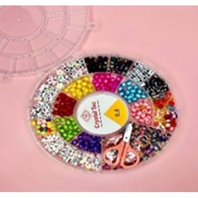 Бісер 2019-26 набір бісеру та намистин № 26, дитячий, волосінь, мікс кольорів, у футлярі