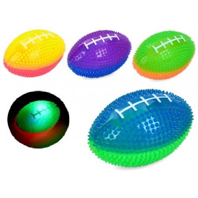 М'яч дитячий MS 4496sh (12шт) регбі, масажний, 8см, світло, бат(табл), 4 кольори