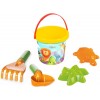 Набор для песка 39923 "Звірятка", "Тигрес", відерко 1 л, лопатка, граблі, паски 2 шт, в сітці
