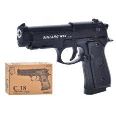 Пістолет C 18-18 металевий 19 см, на кульках, у коробці
