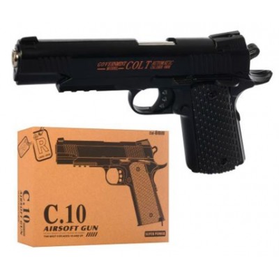 Пістолет C 10-10 металевий 22 см, на кульках, у коробці