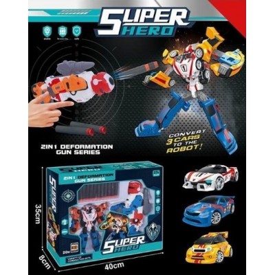 Трансформер Q 1923 робот + 2 машинки, в коробці