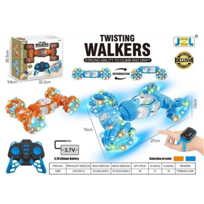 Машина 3266 р/у, трюкова-перевертень, браслет, акумулятор, музика, світло, пара, в коробці