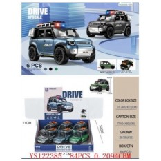 Машина D 700-07 (1уп/6шт) Поліція, інерція, світло, звук, в дисплеї