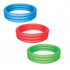 Басейн 51025 (12шт) детячий,круглий,3 кольца,122-25см,3 кольори(красн,син,зел),в кульцi,26-25-2см