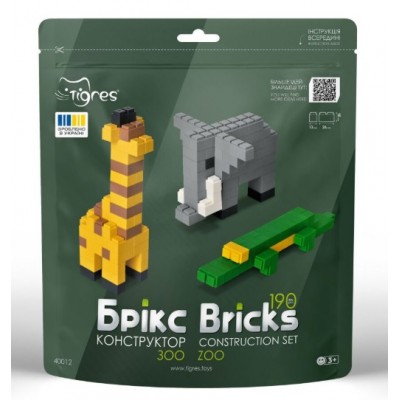 Конструктор 40012 "Тигрес", "Брікс" зоо 190 ел., в пакете
